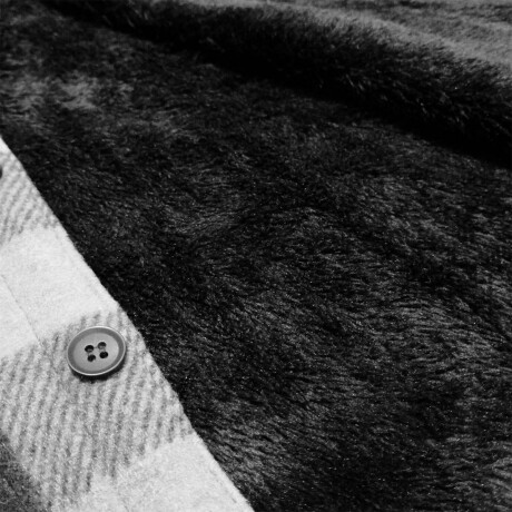 Campera Camisa Leñadora Cangurito Capucha Botones Gris