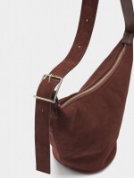 Bolso Bandolera De Piel Lisa burdeos