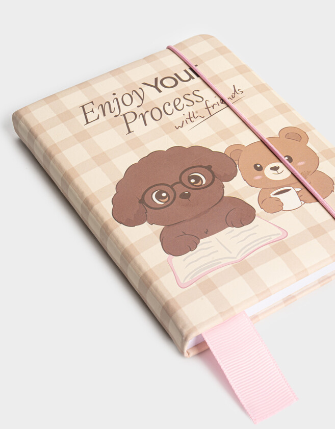 Anotadores Cuadernos y Memos PU Cuaderno A6 Puffy Estampado - Combinacion Bicolor