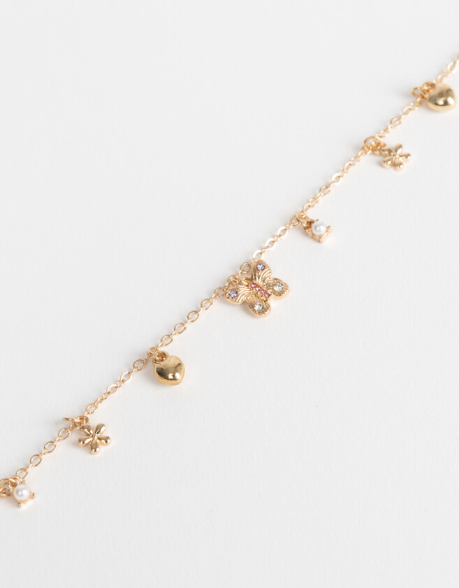 Pulseras Flexibles Multi dijes Pulsera Flexible Con Multidijes - Dorado