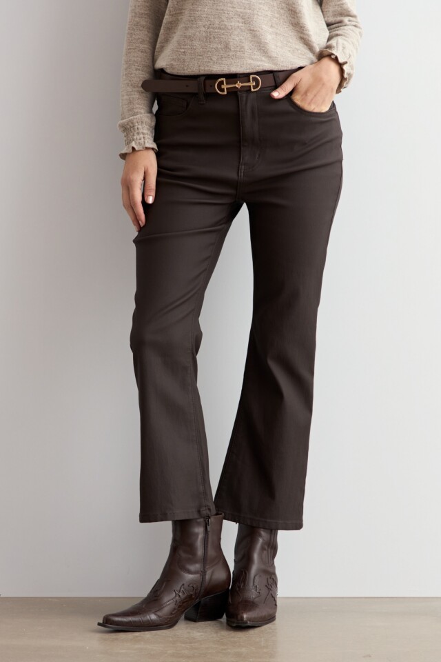 Pantalón cropped Turner engomado chocolate