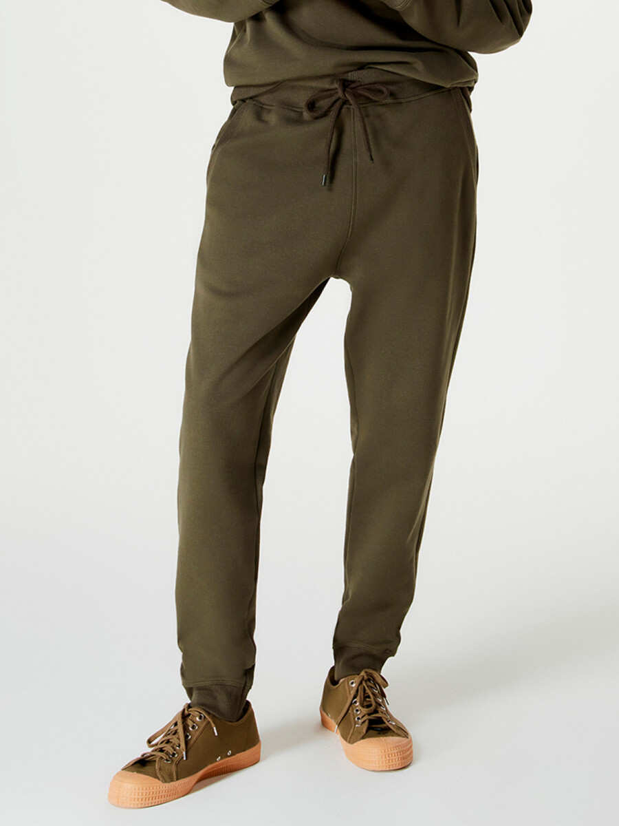 PANTALÓN BABUCHA MASCULINO CON FELPA - VERDE MUSGO 