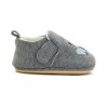 Macri Pantufla Niño/a Con Velcro Auto Gris