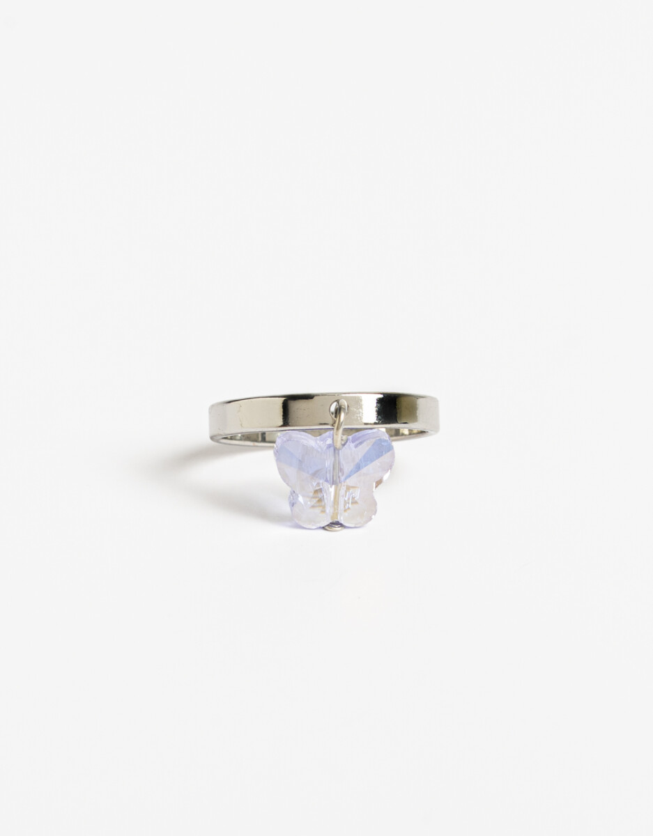 Anillo De Metal Con Charm Mariposa 
