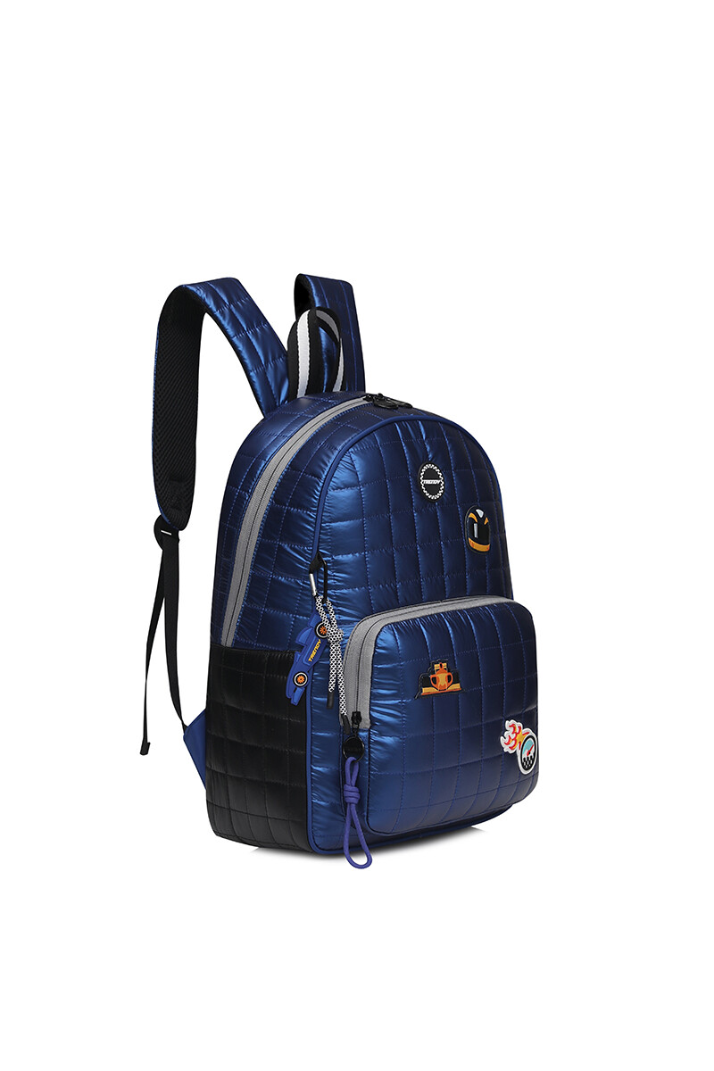 Mochila puffer Azul