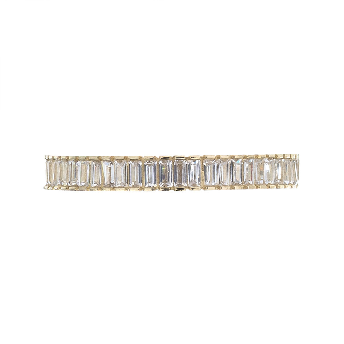 Anillo de oro 10 ktes con circonias, MEDIO SIN FIN. 