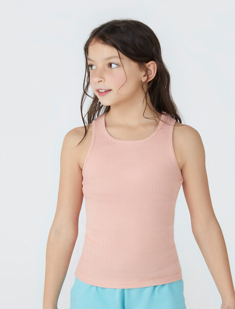 MUSCULOSA BÁSICA DE NIÑA ACANALADA ROSA