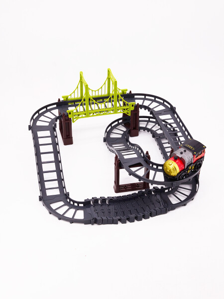 PISTA TREN CLASICA A PILAS GRIS