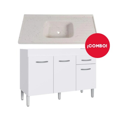COMBO BAJO MESADA 1,20 MT 3 PUERTAS + MESADA MARMOLINA PILETA AL MEDIO COMBO BAJO MESADA 1,20 MT 3 PUERTAS + MESADA MARMOLINA PILETA AL MEDIO