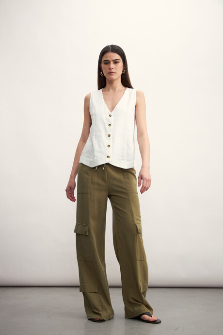 Pantalon Cargo Verde