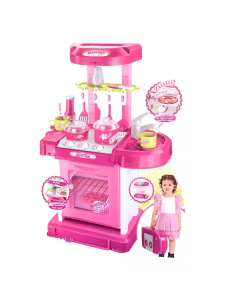 COCINA CON ACCESORIOS FUCSIA