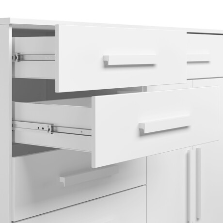 CÓMODA CAJONERA GUARDARROPA 8 CAJONES 2 PUERTAS BLANCO