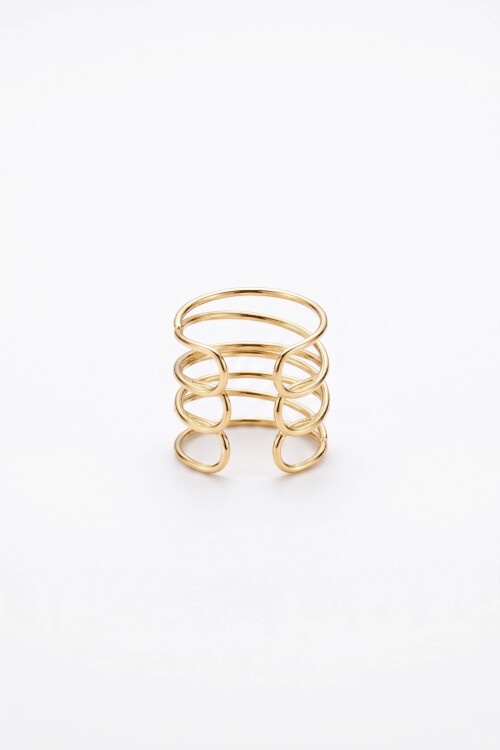 Anillo texture bold ajustable dorado
