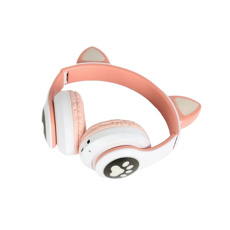 Auriculares inalambrico bluetooth STN28 infantil orejas gato luces rosado Auriculares inalambrico bluetooth STN28 infantil orejas gato luces rosado