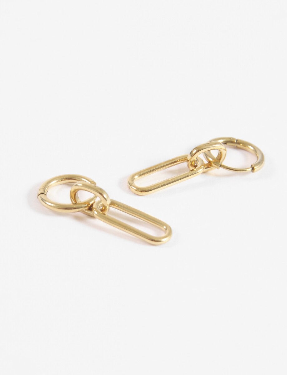 Aros eslabón acero - dorado 
