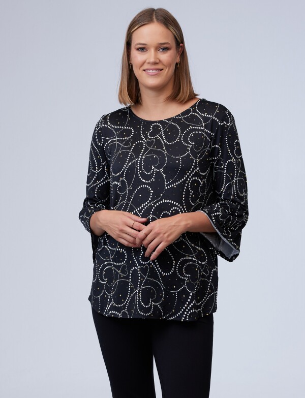 Blusa Det Metal Prin NEGRO/BLANCO