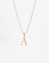 Cadena Corta con Dije Letras Cadena De Acero Inicial Letra "a" - Combinacion Bicolor