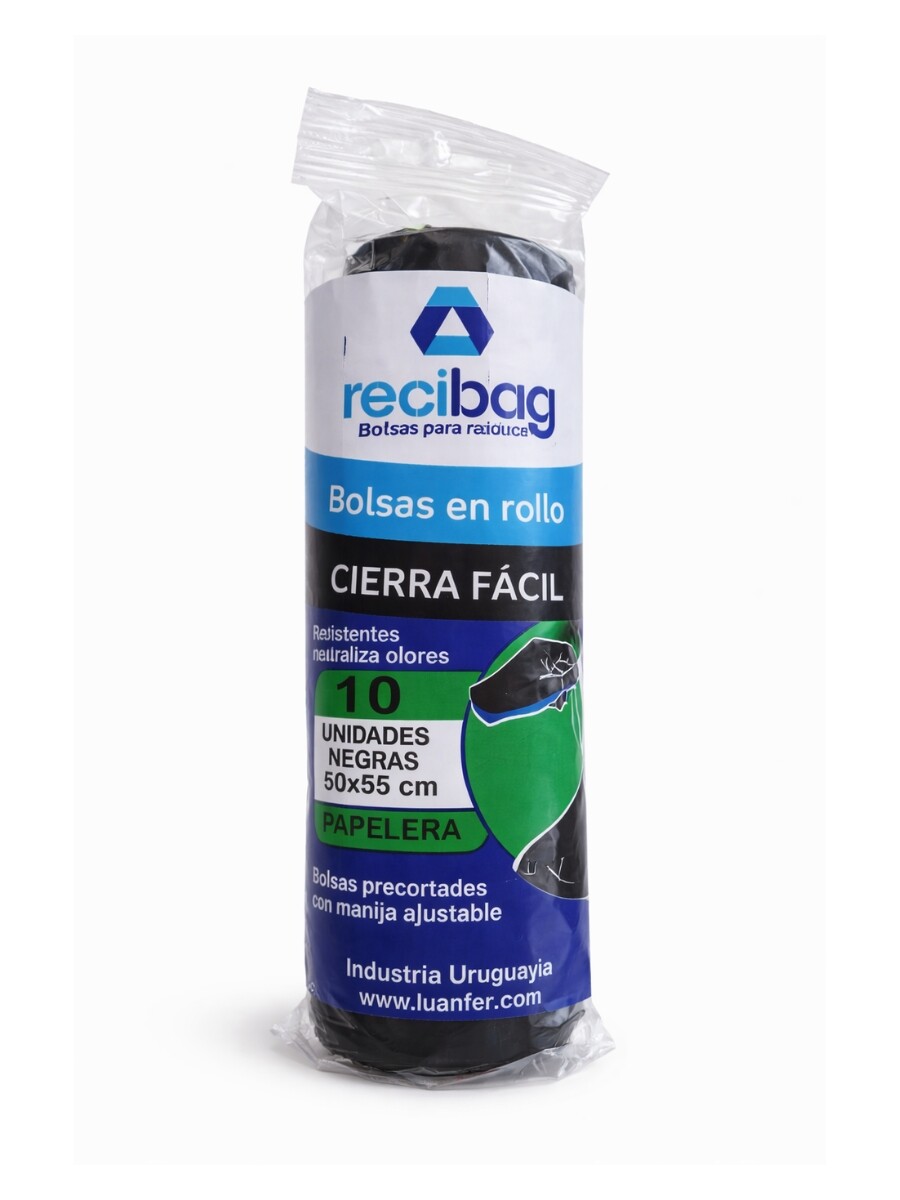 BOLSAS RESIDUOS EN ROLLO CIERRA FÁCIL negro