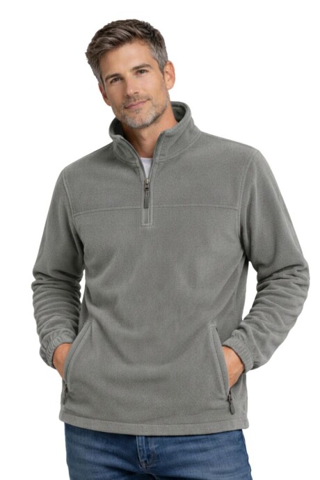 Buzo micropolar medio cierre Gris carbón