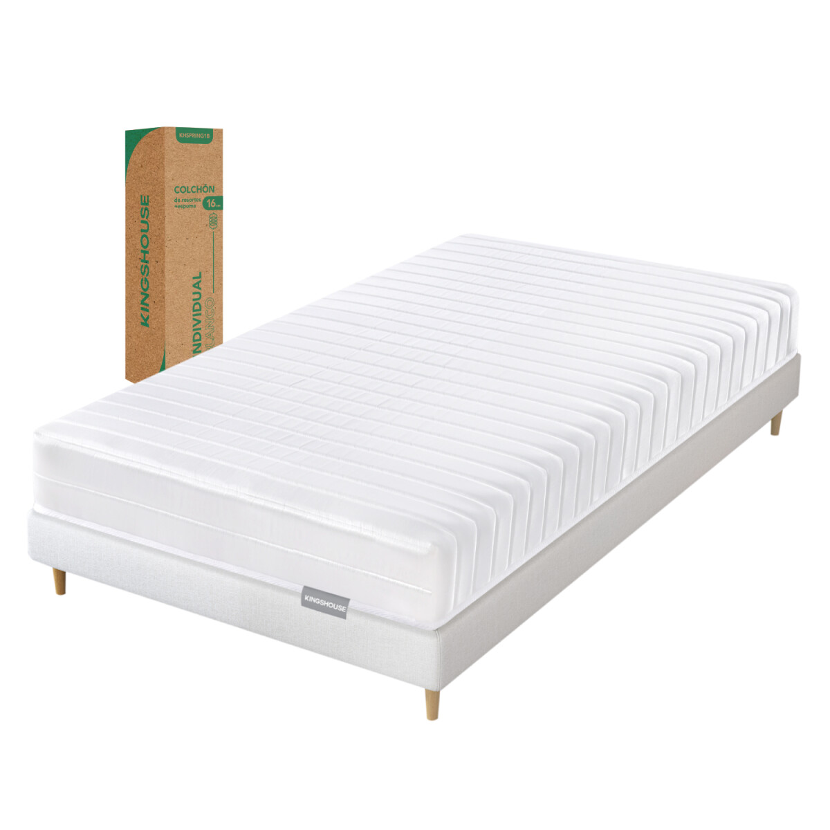 Colchon espuma 1 plaza de alta densidad en caja 188x80x16 cm 