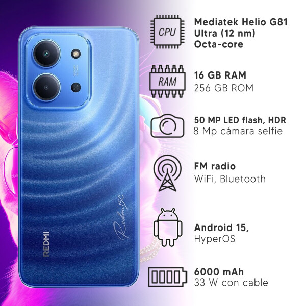 Xiaomi Redmi 15c 16 (8 Física + 8 Virtual)/256 Gb AZUL