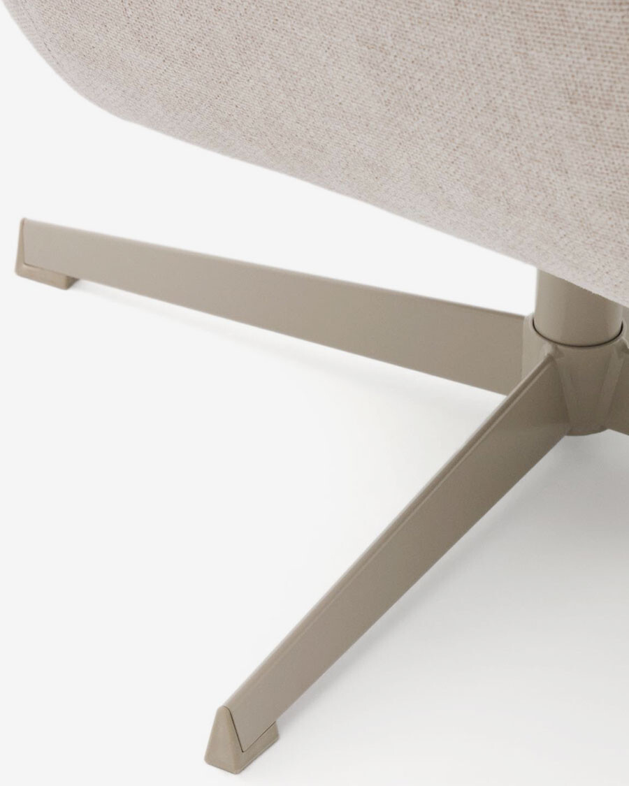 Butaca giratoria Jaspe beige y metal con beige y metal con con acabado gris FSC 100%