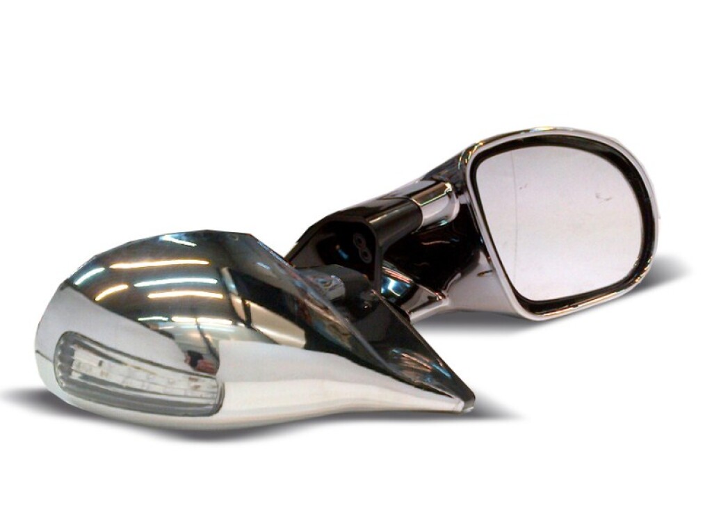 Espejo retrovisor lateral cromado con luz, juego