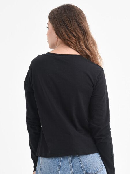 Camiseta manga larga basica algodón orgánico Negro