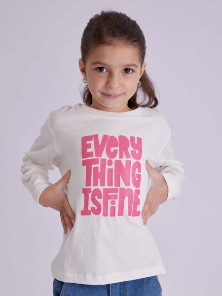 Remera manga larga Estampado Blanco