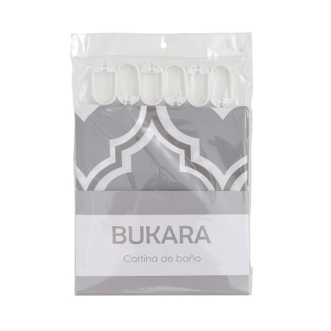 Cortina Baño Bukara con Argollas 180 x 180 cm 261 GEOMETRICO GRIS