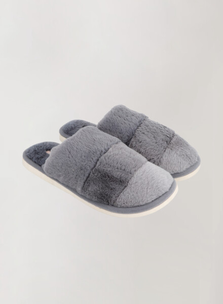 PANTUFLA STRIPES GRIS MELANGE