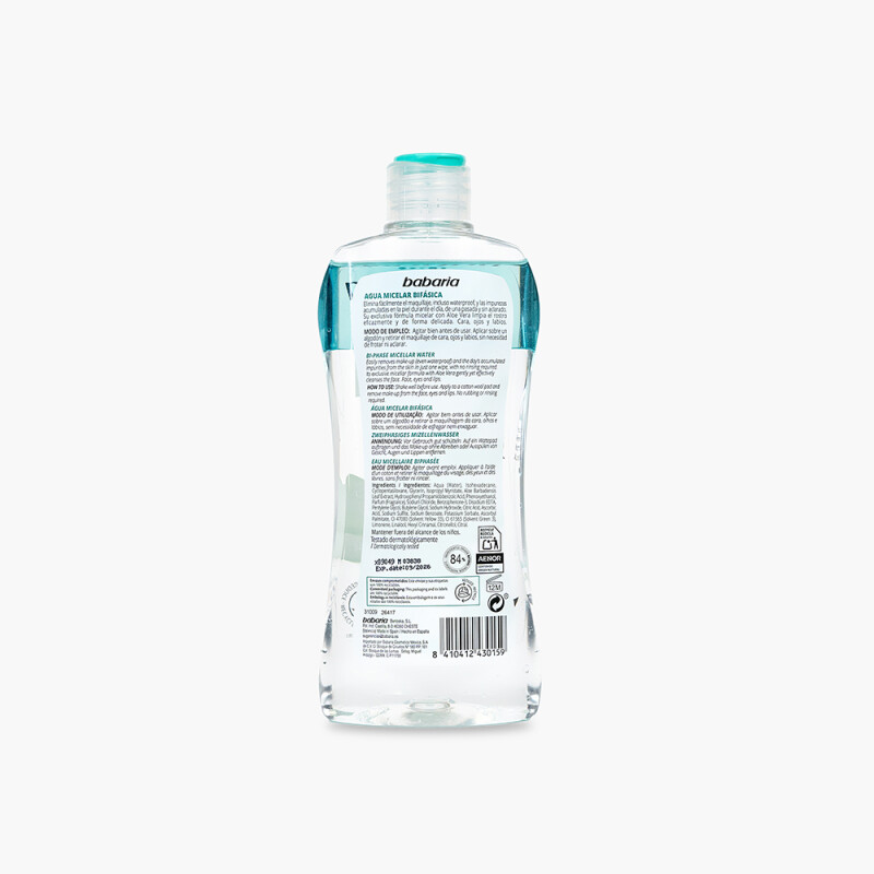 Agua Micelar Desmaquillante Bifásica Babaria 400 Ml Agua Micelar Desmaquillante Bifásica Babaria 400 Ml