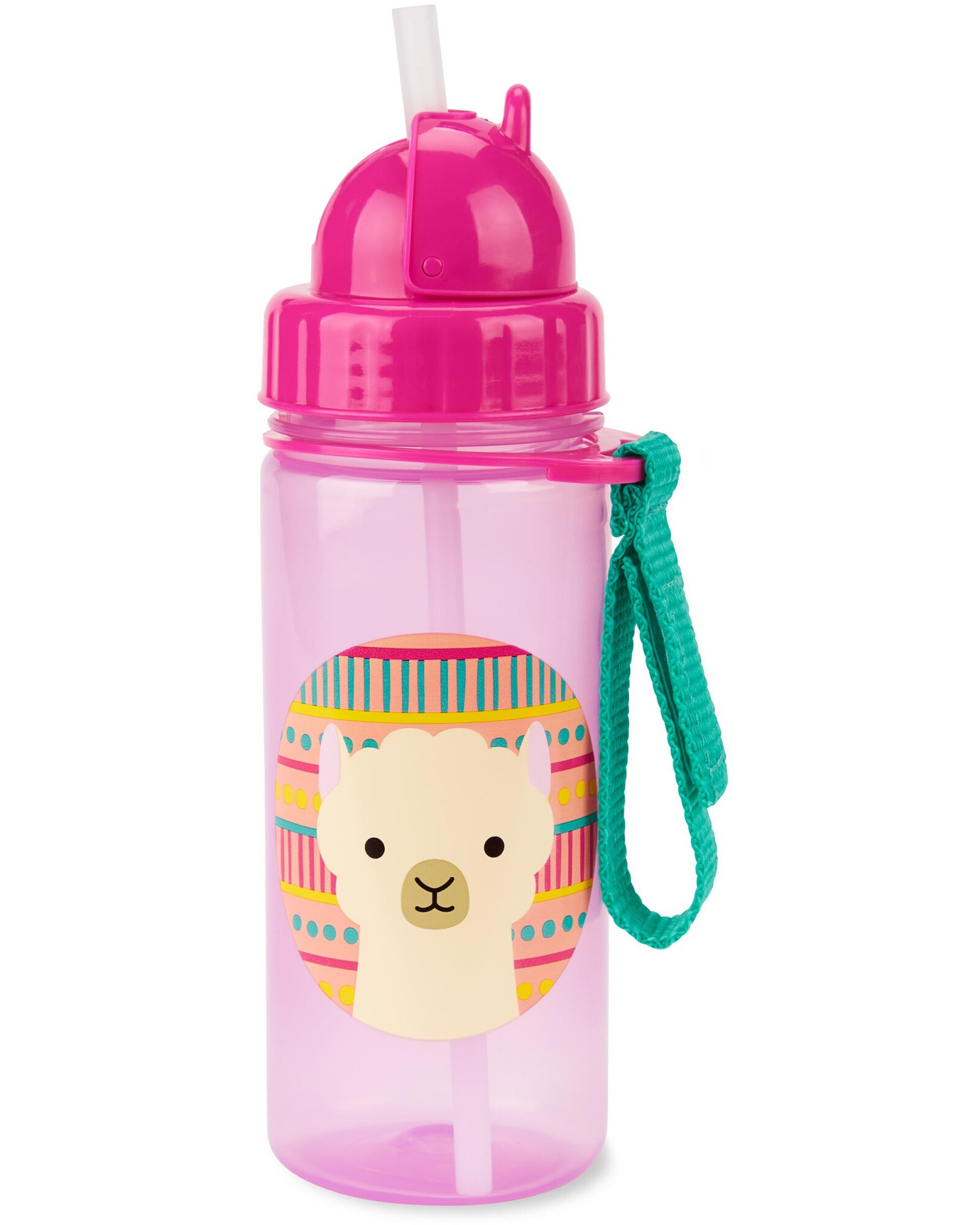 Botella con sorbito, diseño llama Botella con sorbito, diseño llama