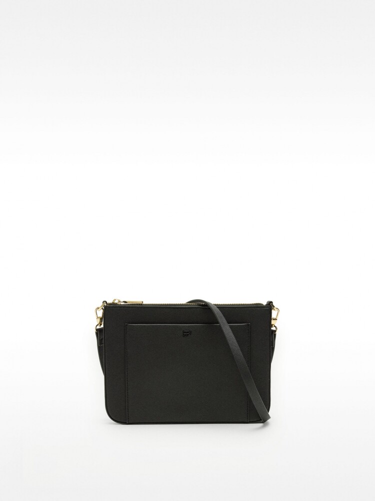 Bolso Bandolera Con Bolsillo Exterior negro