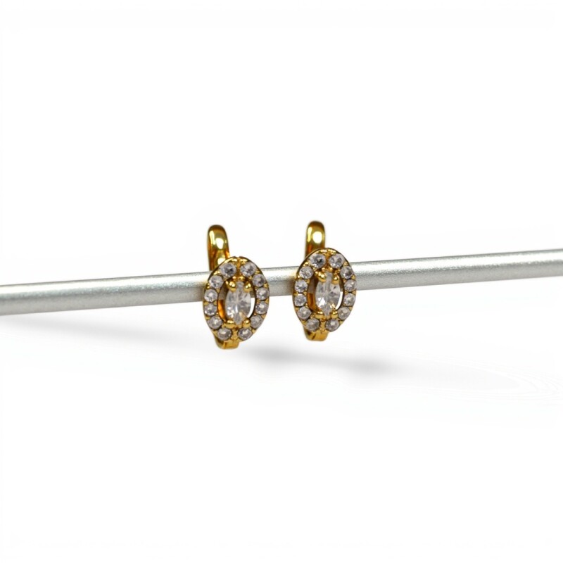 Caravanas Halo de oro - Oro bajo - Zirconia- CA8076 sinpiedra
