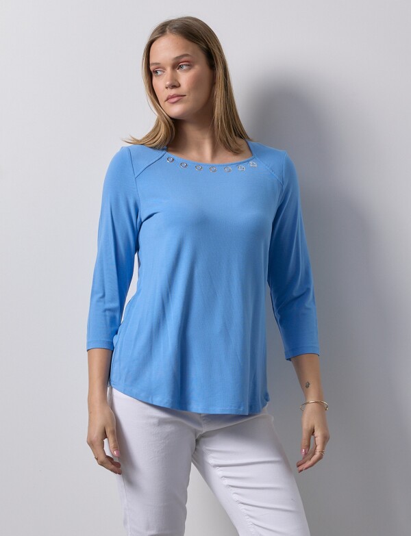 Remera Aros Metal CELESTE OSCURO