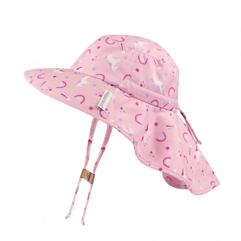 Gorro de Sol con capa y Protección Uv 50+ Unicornio