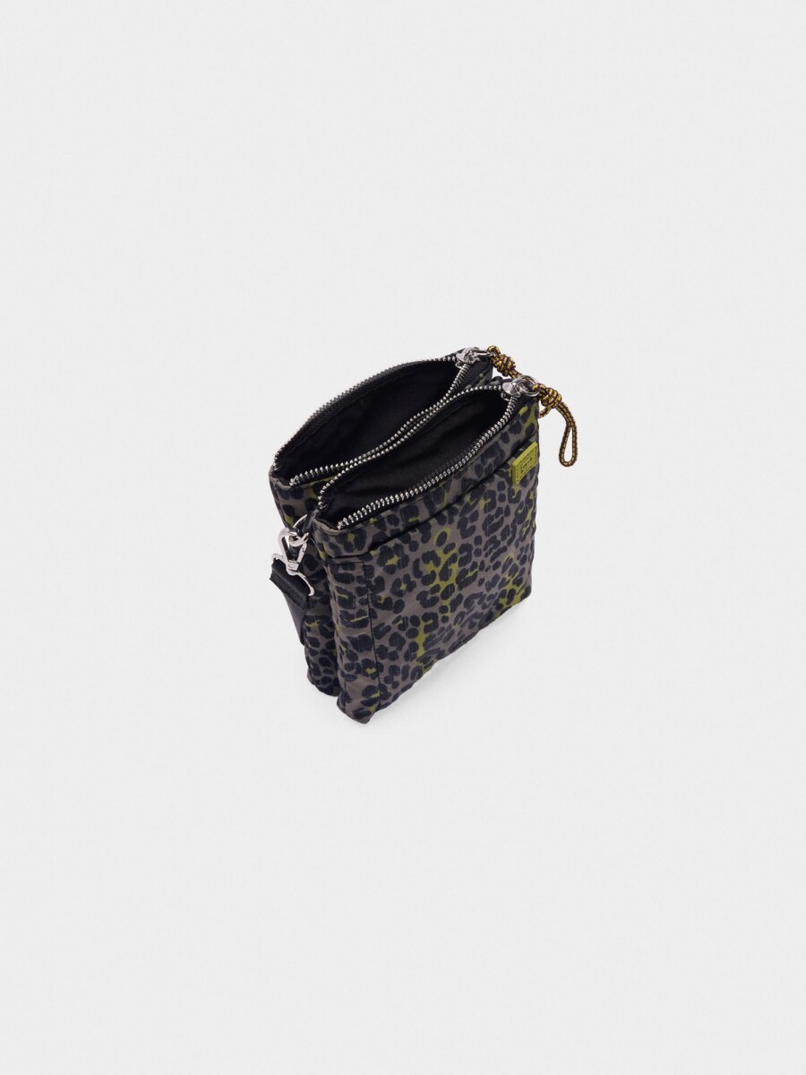 Bolso Bandolera Estampado Leopardo De Nylon multicolor