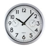 RELOJ DE PARED C/HUM Y TEMP. PLATEADO/ESFERA BLANCA RELOJ DE PARED C/HUM Y TEMP. PLATEADO/ESFERA BLANCA