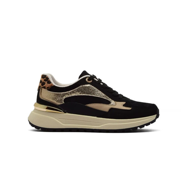 SNEAKER ORNE - KORIUM NEGRO/DORADO