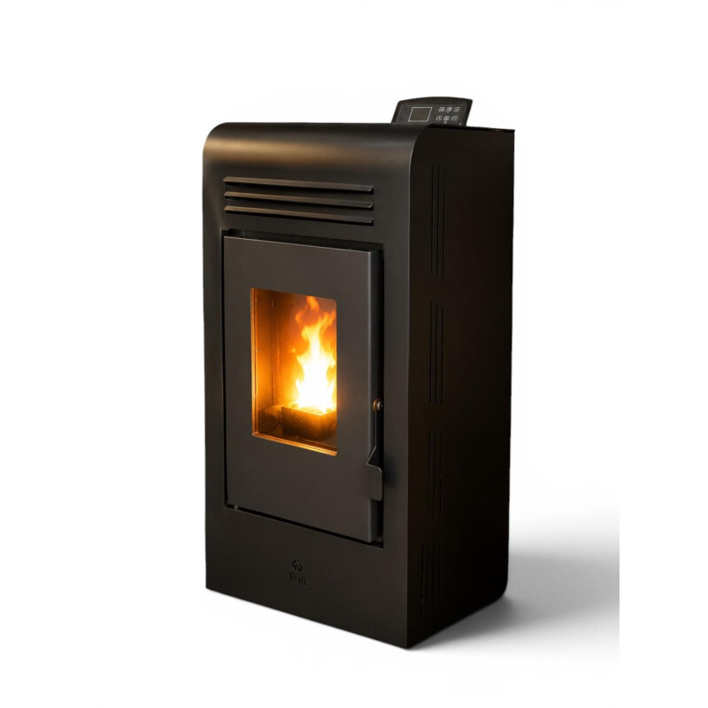Calefactor Selma a pellet WiFi - con Kit de techo 8kW Negro
