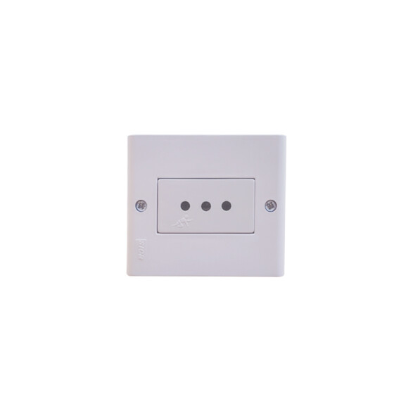 Caja 1 mód con toma 3 en línea (2P+T) blanco puro SK3494
