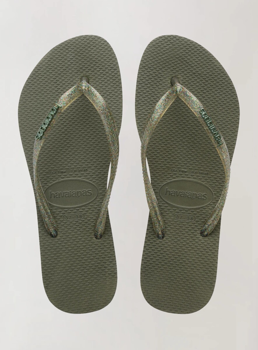 HAVAIANAS SLIM LOGO METALIC - CACTUS 