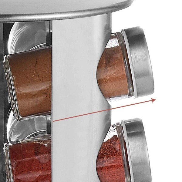 Especiero Giratorio 12 Frascos Vidrio Para Condimentos Cocina Acero Inoxidable Imback Especiero Giratorio 12 Frascos Vidrio Para Condimentos Cocina Acero Inoxidable Imback