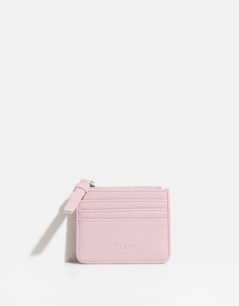 Tarjeteros Tarjetero Con Cierre - Rosa Claro