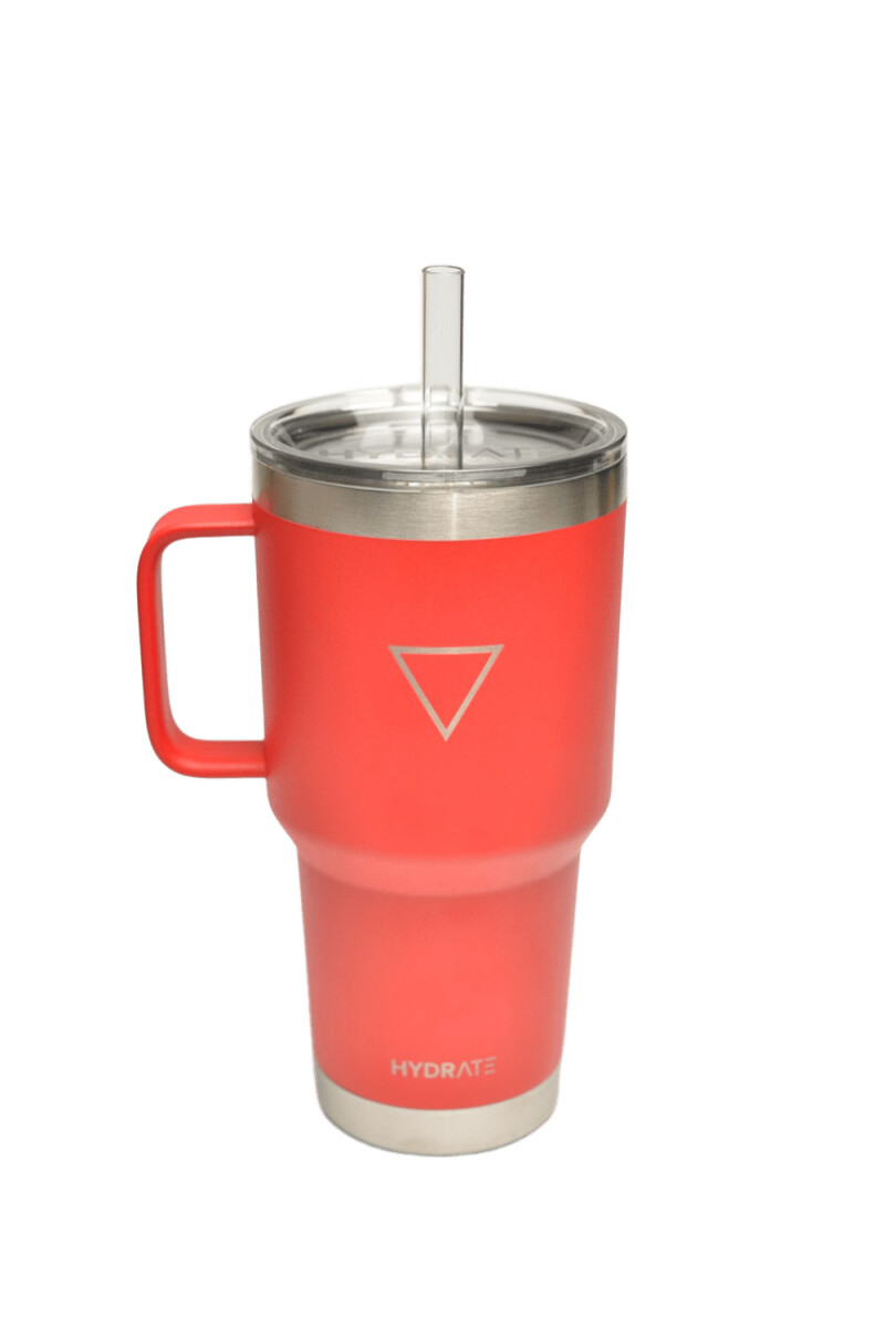VASO HYDRATE CON PICO Y AGARRE 887ML ROJO