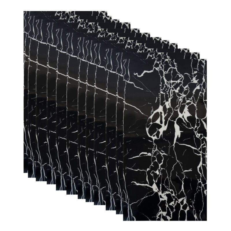 Set x12 placas autoadhesivas 30cm x 60cm x 2.2mm NEGRO VETEADO