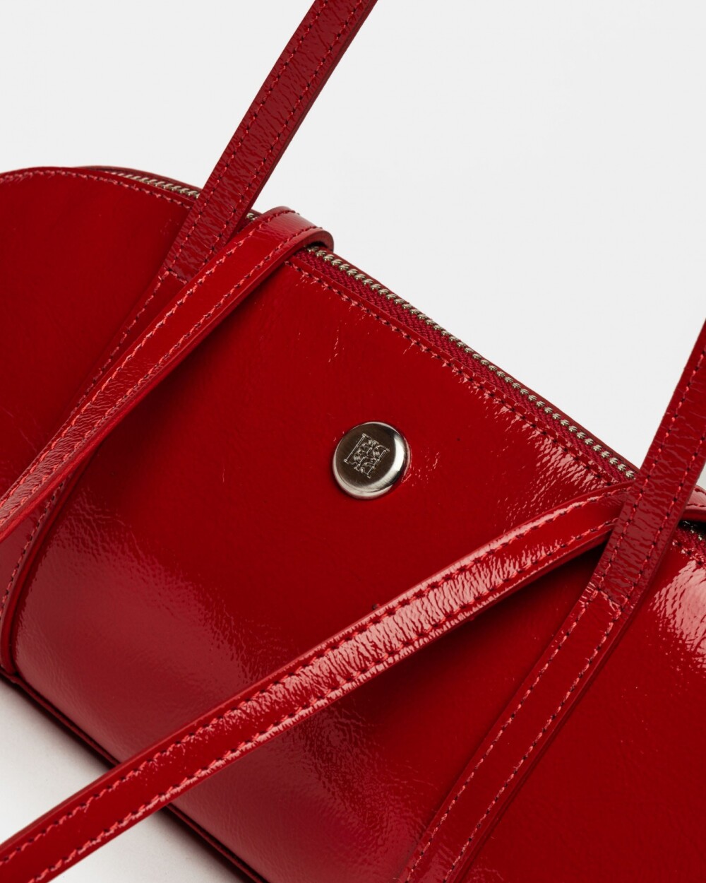 Cartera al hombro Bonnie en cuero charol Rojo