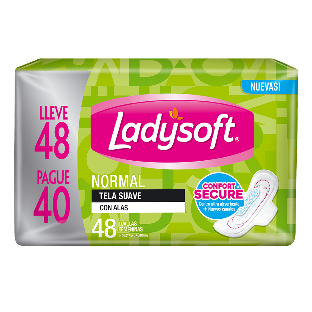 Toallitas Femenina Ladysoft Normal Tela Suave 48 Unidades 