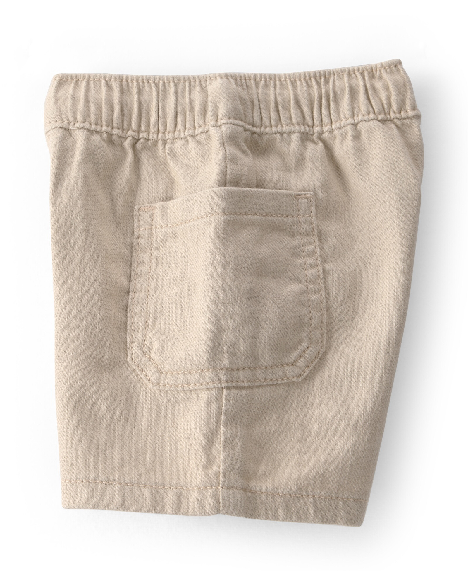 Short de sarga, beige, con cordón Sin color